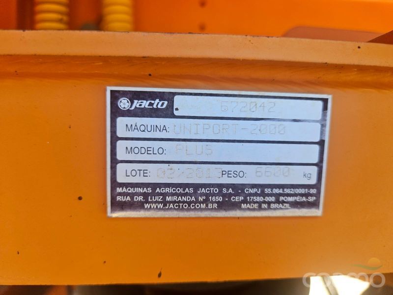 Foto 6 - Pulverizador Autopropelido Jacto UNIPORT 2000 PLUS ano 2013